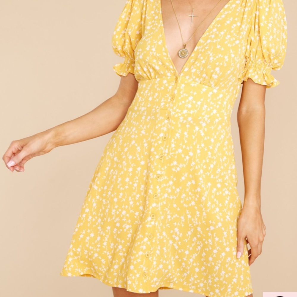 BB Dakota smocked floral mini dress